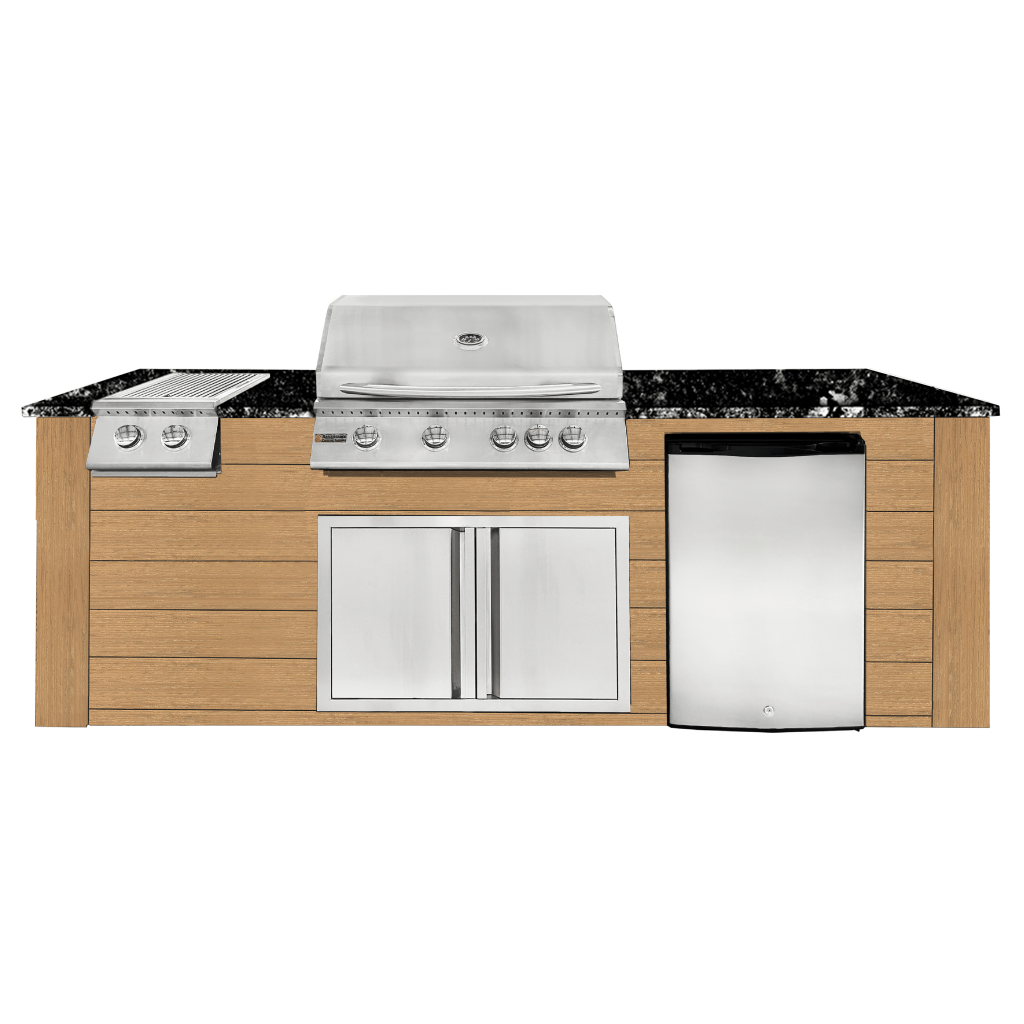 8ft Outdoor Kitchen - Cedar Cabinet w/ Black Granite Countertop - Outdoor Kitchen by Renaissance Cooking Systems | Buy at Agent BBQ
