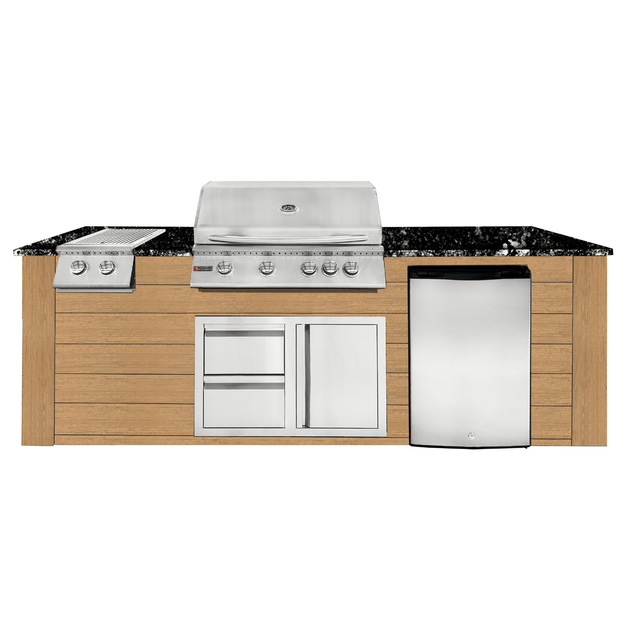 8ft Outdoor Kitchen - Cedar Cabinet w/ Black Granite Countertop - Outdoor Kitchen by Renaissance Cooking Systems | Buy at Agent BBQ