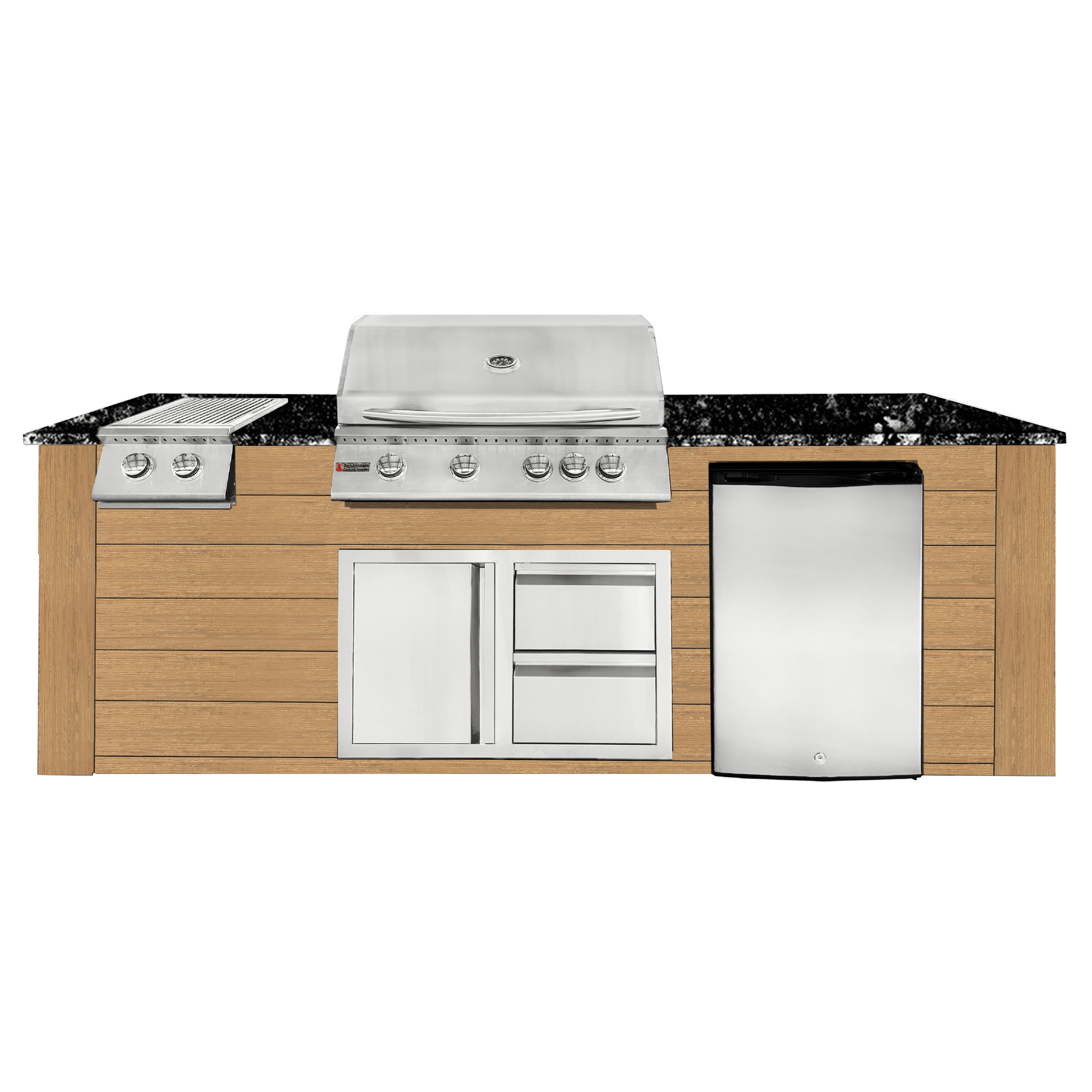 8ft Outdoor Kitchen - Cedar Cabinet w/ Black Granite Countertop - Outdoor Kitchen by Renaissance Cooking Systems | Buy at Agent BBQ