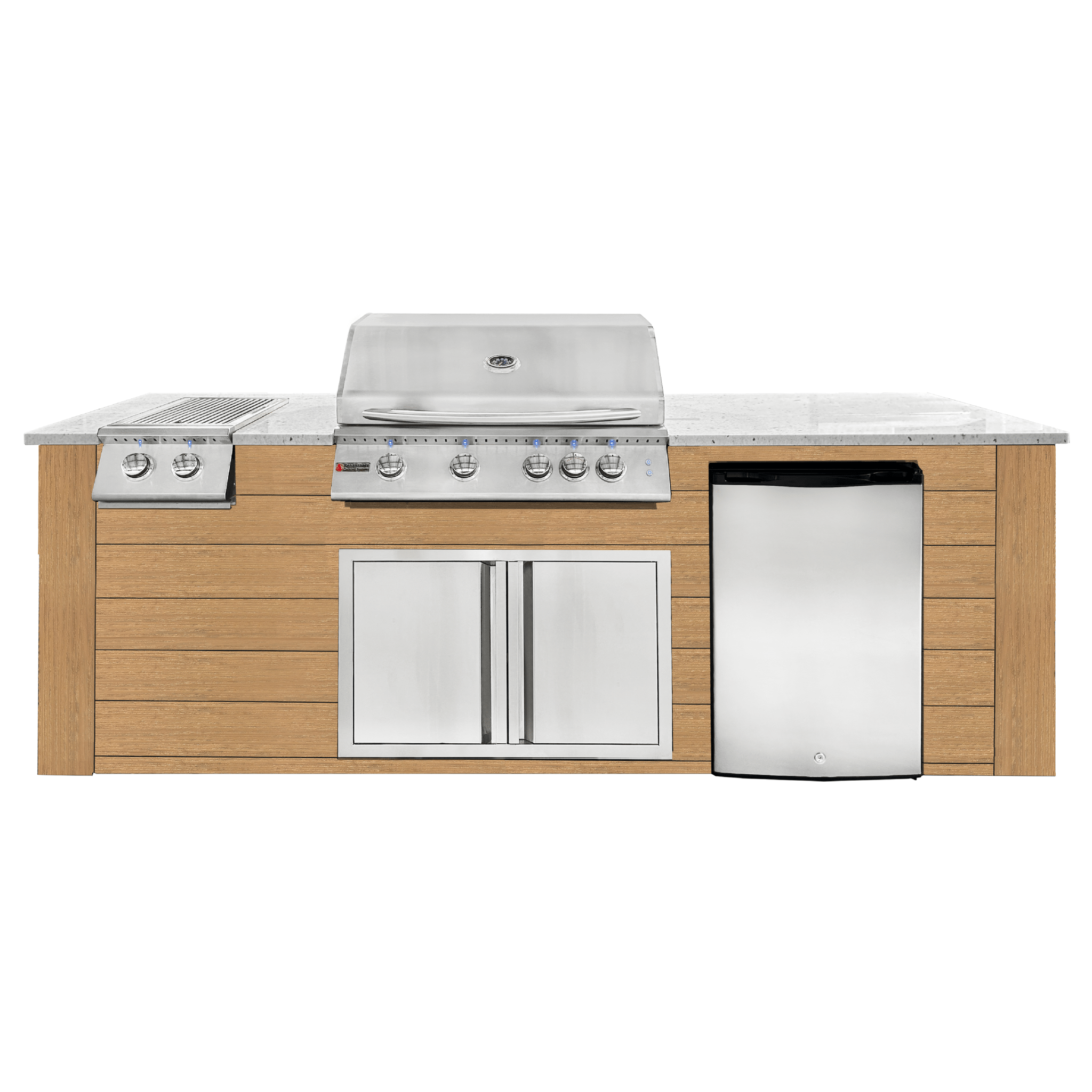 8ft Outdoor Kitchen - Cedar Cabinet w/ White Granite Countertop - Outdoor Kitchen by Renaissance Cooking Systems | Buy at Agent BBQ