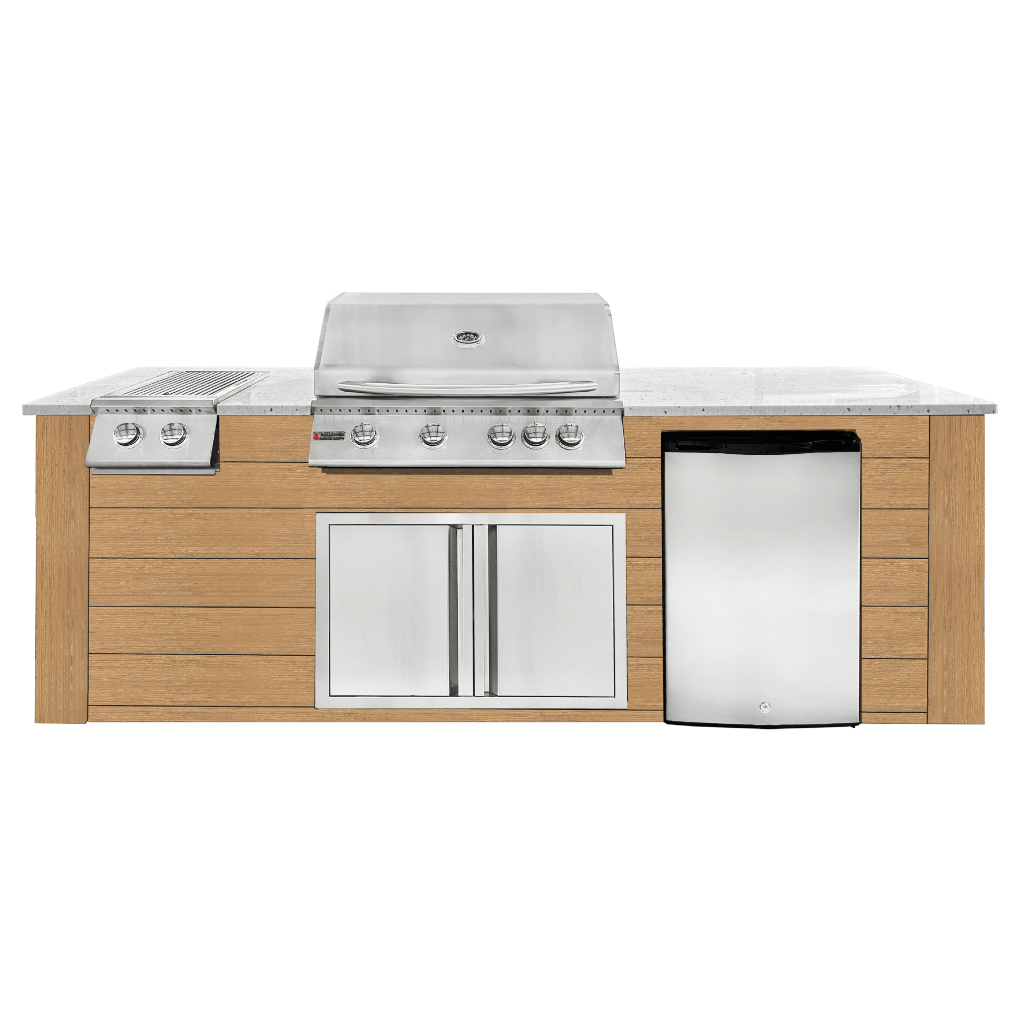 8ft Outdoor Kitchen - Cedar Cabinet w/ White Granite Countertop - Outdoor Kitchen by Renaissance Cooking Systems | Buy at Agent BBQ