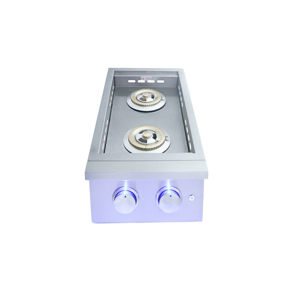 Premier Double Side Burner w/ LED Lights - RJCSSBL - Side Burners by Renaissance Cooking Systems | Buy at Agent BBQ