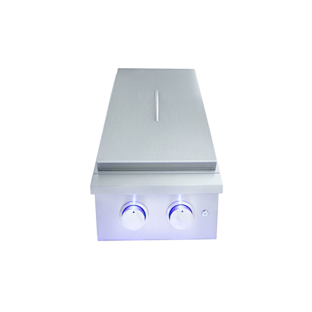 Premier Double Side Burner w/ LED Lights - RJCSSBL - Side Burners by Renaissance Cooking Systems | Buy at Agent BBQ