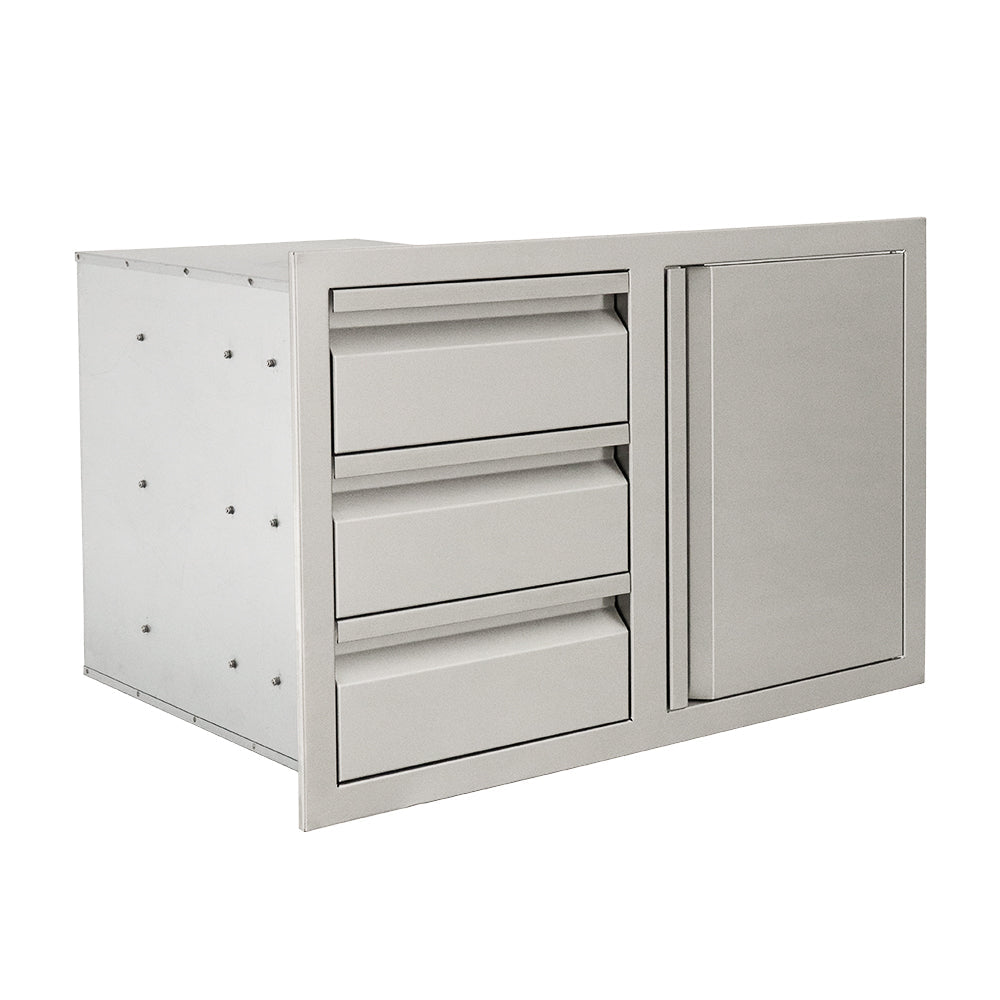 Triple Drawers w/ Single Door - VDC2SC - Access Drawers by Renaissance Cooking Systems | Buy at Agent BBQ