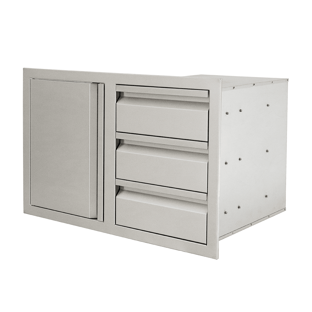 Triple Drawers w/ Single Door - VDC2SC - Access Drawers by Renaissance Cooking Systems | Buy at Agent BBQ