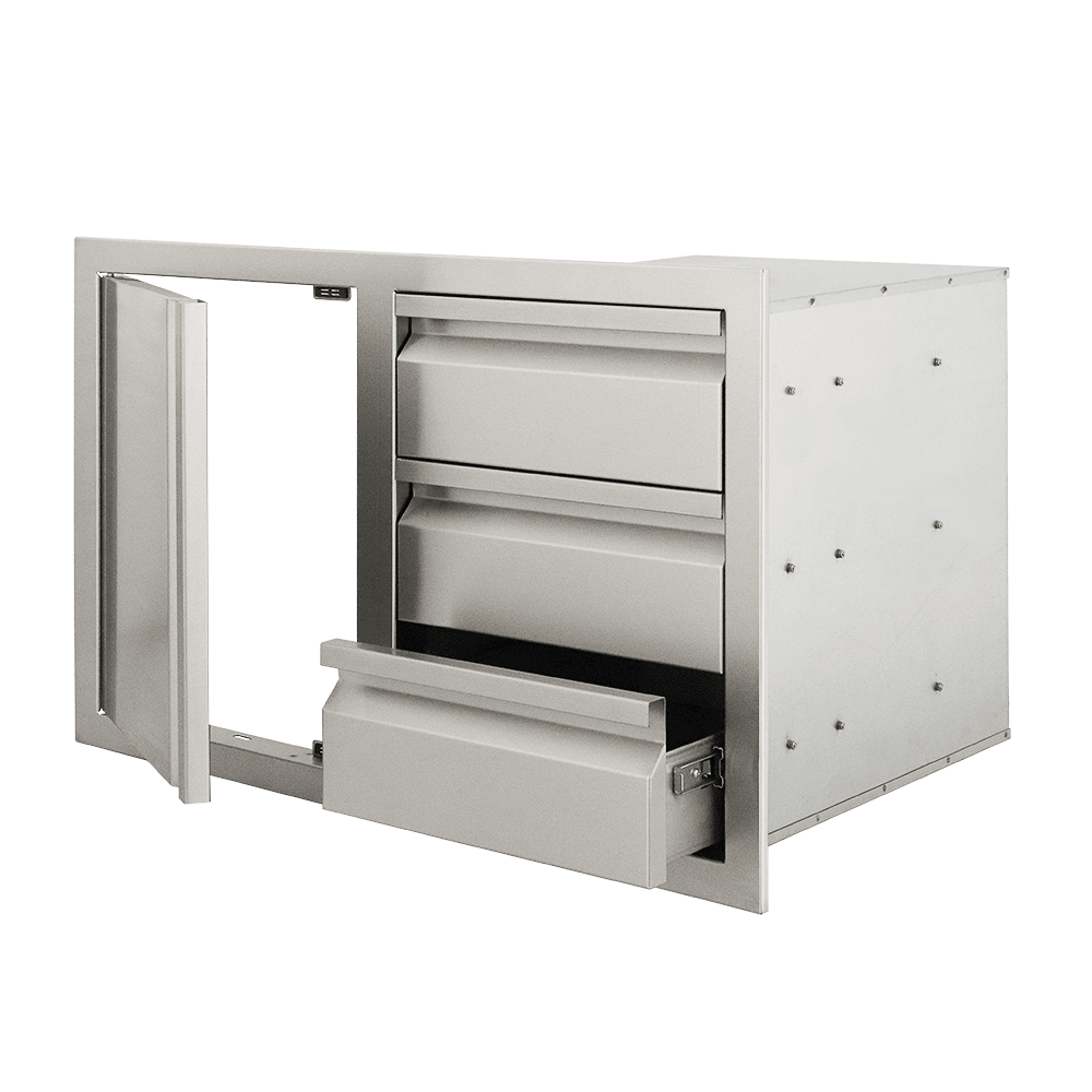 Triple Drawers w/ Single Door - VDC2SC - Access Drawers by Renaissance Cooking Systems | Buy at Agent BBQ