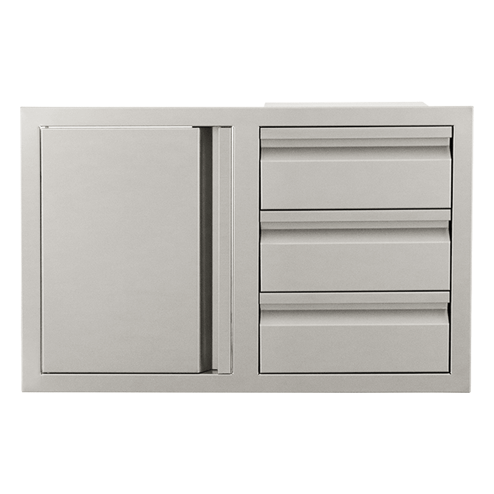 Triple Drawers w/ Single Door - VDC2SC - Access Drawers by Renaissance Cooking Systems | Buy at Agent BBQ