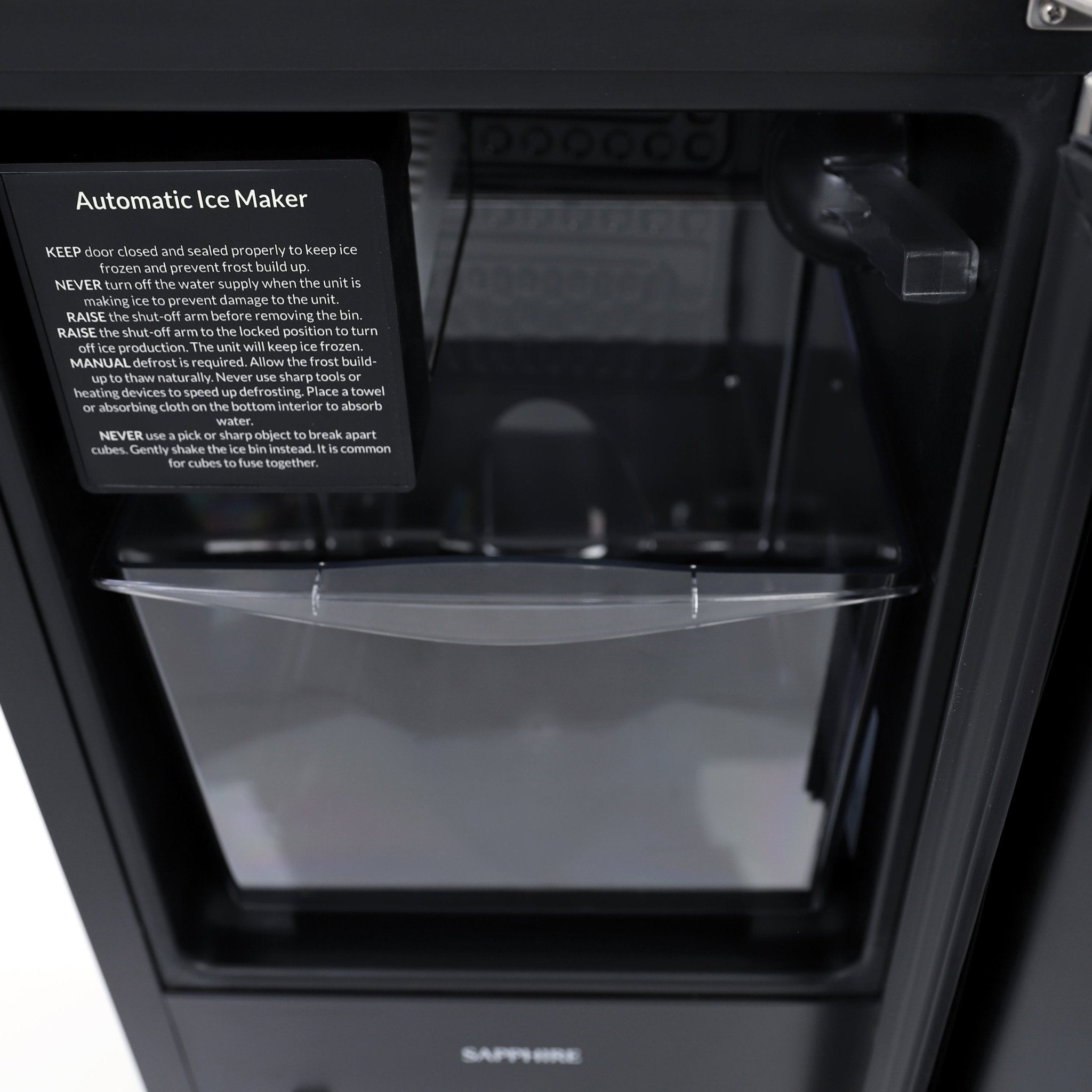 Sapphire Series 3 15" Indoor/Outdoor Premium Crescent Cube Ice Maker - SCIM153SS - Ice Maker by Sapphire | Buy at Agent BBQ