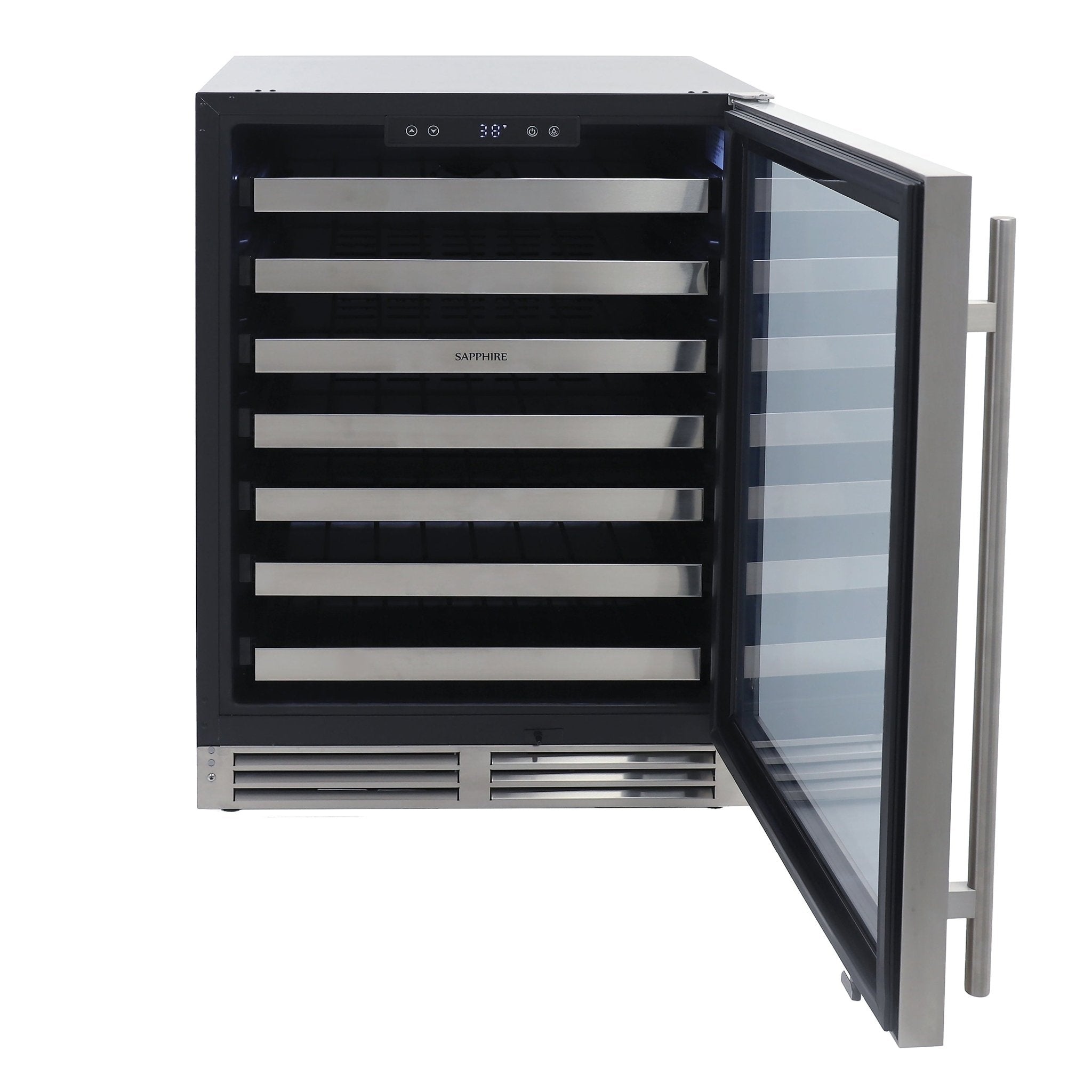 Sapphire Series 3 24" Indoor/Outdoor Value Premium Single Zone Wine Refrigerator - SW243SZSS - Wine Cooler by Sapphire | Buy at Agent BBQ