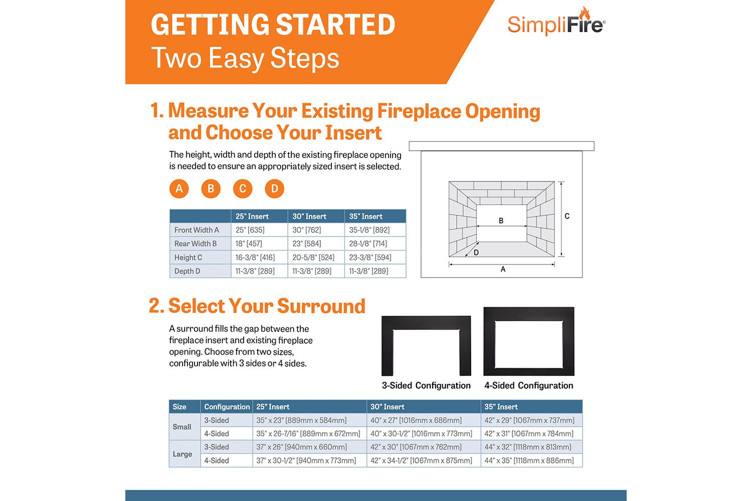 SimpliFire 25" Electric Fireplace Insert - Electric Fireplace Inserts by SimpliFire | Buy at Agent BBQ