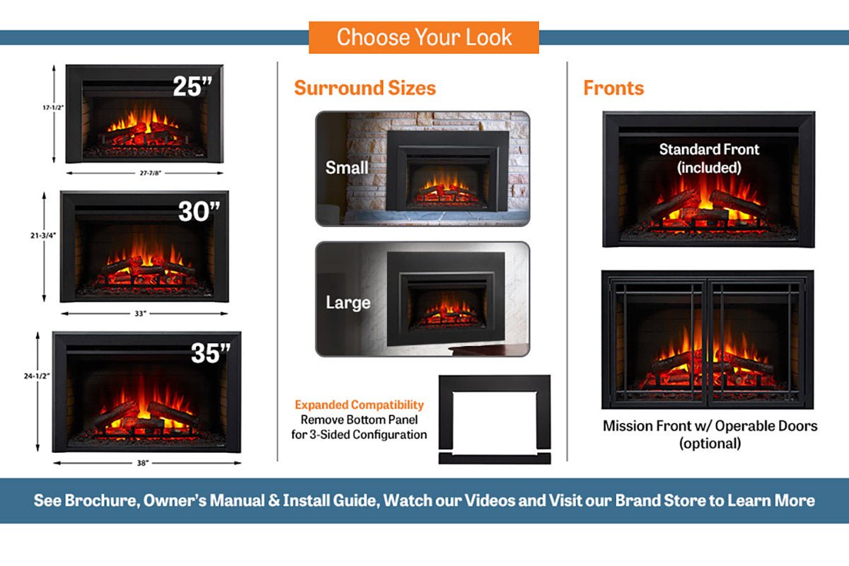 SimpliFire 30" Electric Fireplace Insert - Fireplaces Inserts by SimpliFire | Buy at Agent BBQ