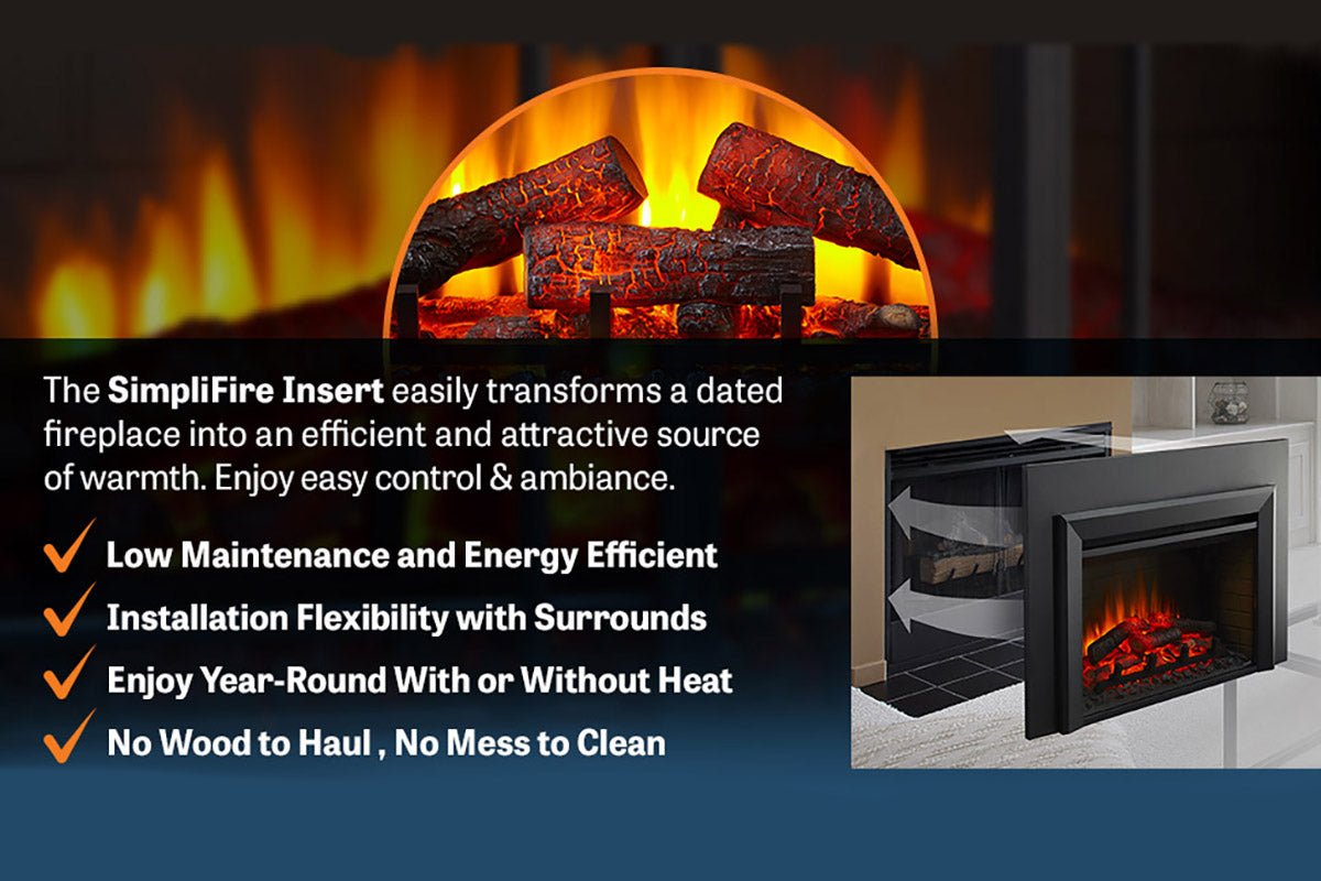 SimpliFire 35" Electric Fireplace Insert - Fireplaces Inserts by SimpliFire | Buy at Agent BBQ