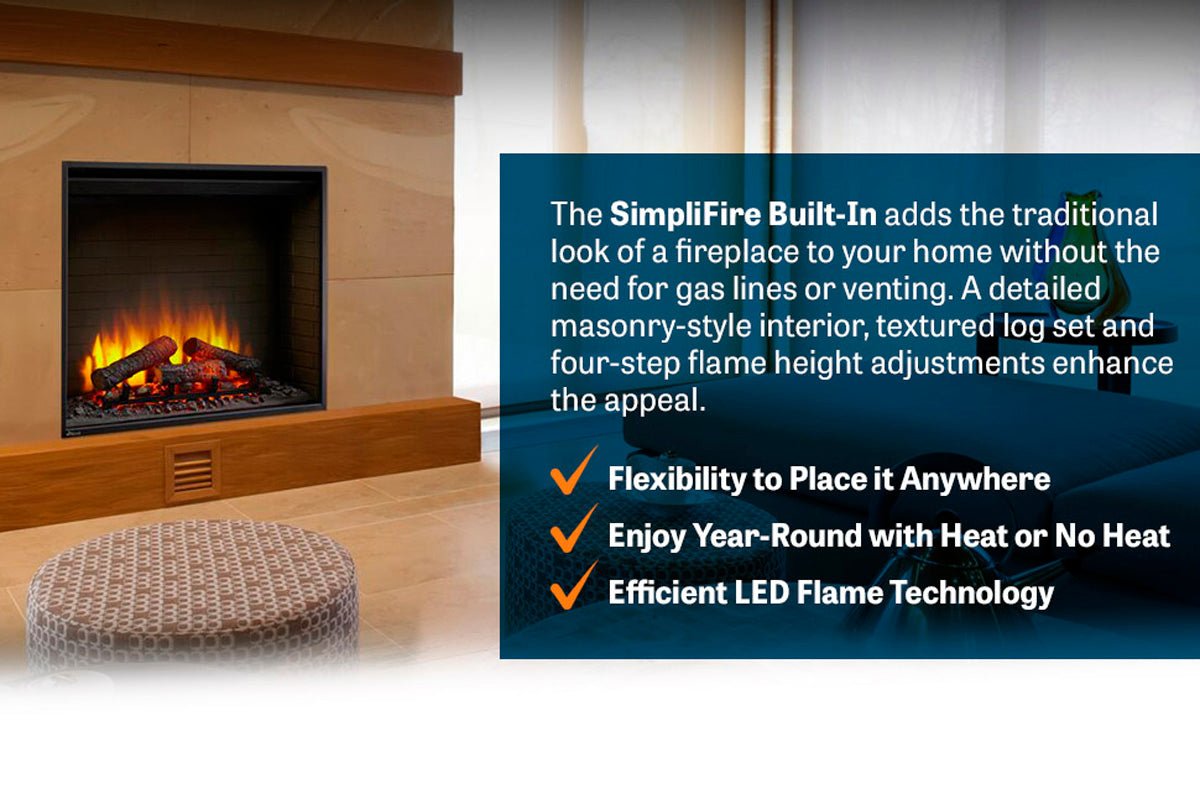 SimpliFire 36" Built - In Electric Firebox - Electric Fireboxes by SimpliFire | Buy at Agent BBQ