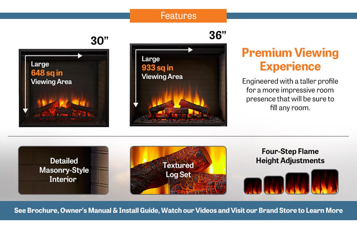 SimpliFire 36" Built - In Electric Firebox - Electric Fireboxes by SimpliFire | Buy at Agent BBQ