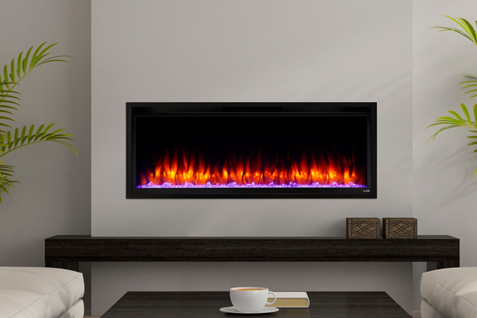 SimpliFire Allusion Platinum 50'' Wall Mount / Recessed Linear Electric Fireplace - Electric Fireplace by SimpliFire | Buy at Agent BBQ