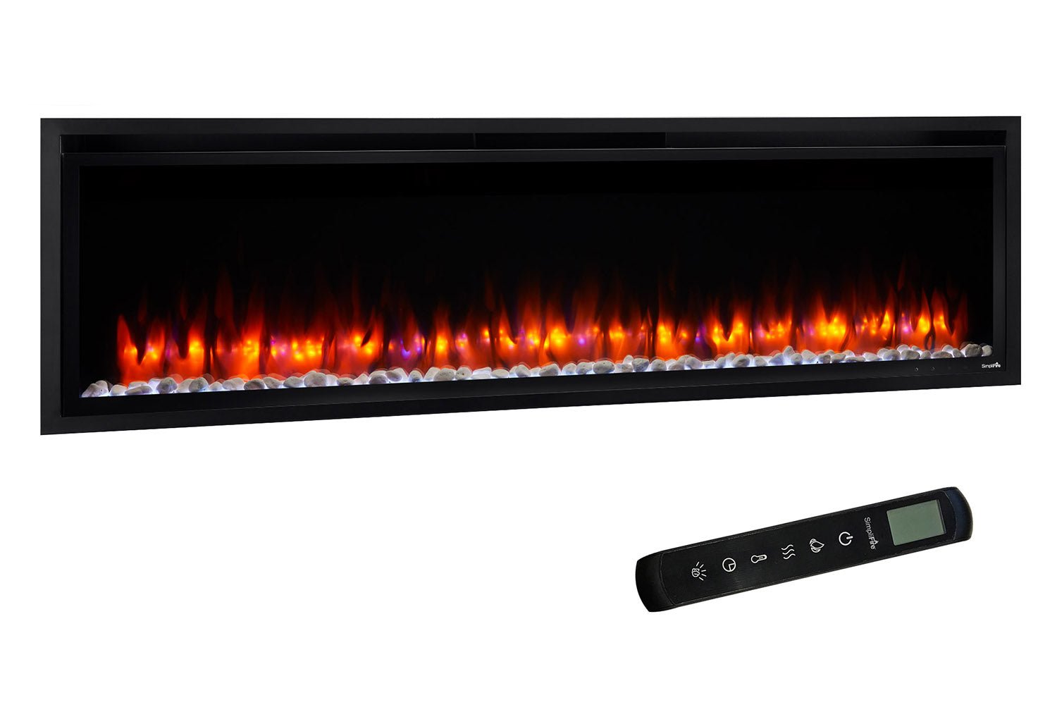 SimpliFire Allusion Platinum 60" Wall Mount / Recessed Linear Electric Fireplace - Electric Fireplace by SimpliFire | Buy at Agent BBQ