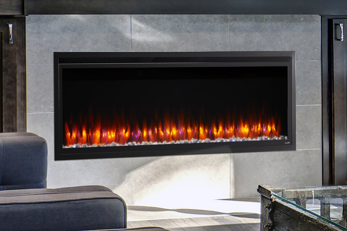 SimpliFire Allusion Platinum 60" Wall Mount / Recessed Linear Electric Fireplace - Electric Fireplace by SimpliFire | Buy at Agent BBQ