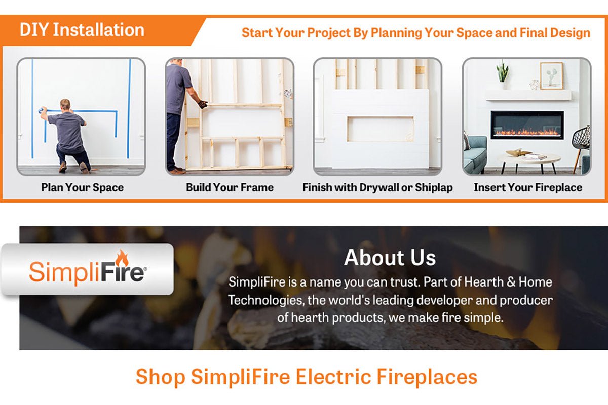 SimpliFire Allusion Platinum 72" Wall Mount / Recessed Electric Fireplace - Electric Fireplace by SimpliFire | Buy at Agent BBQ