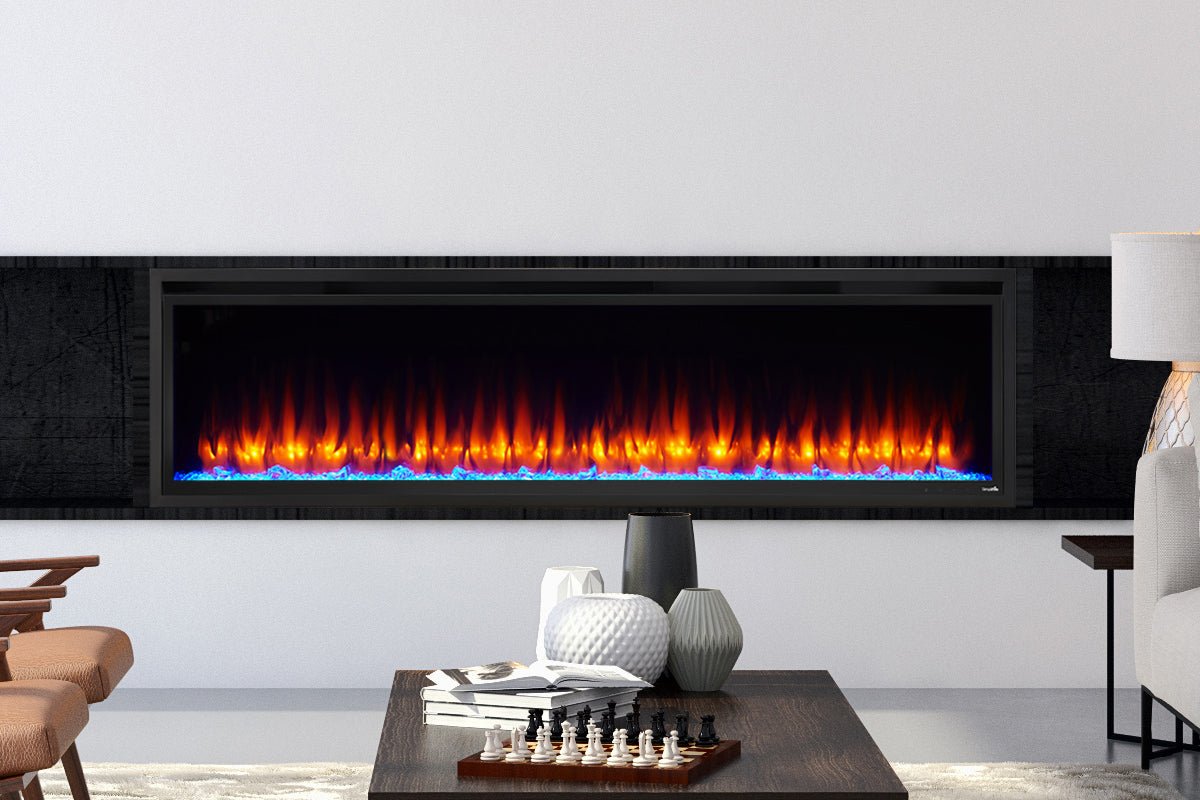 SimpliFire Allusion Platinum 72" Wall Mount / Recessed Electric Fireplace - Electric Fireplace by SimpliFire | Buy at Agent BBQ