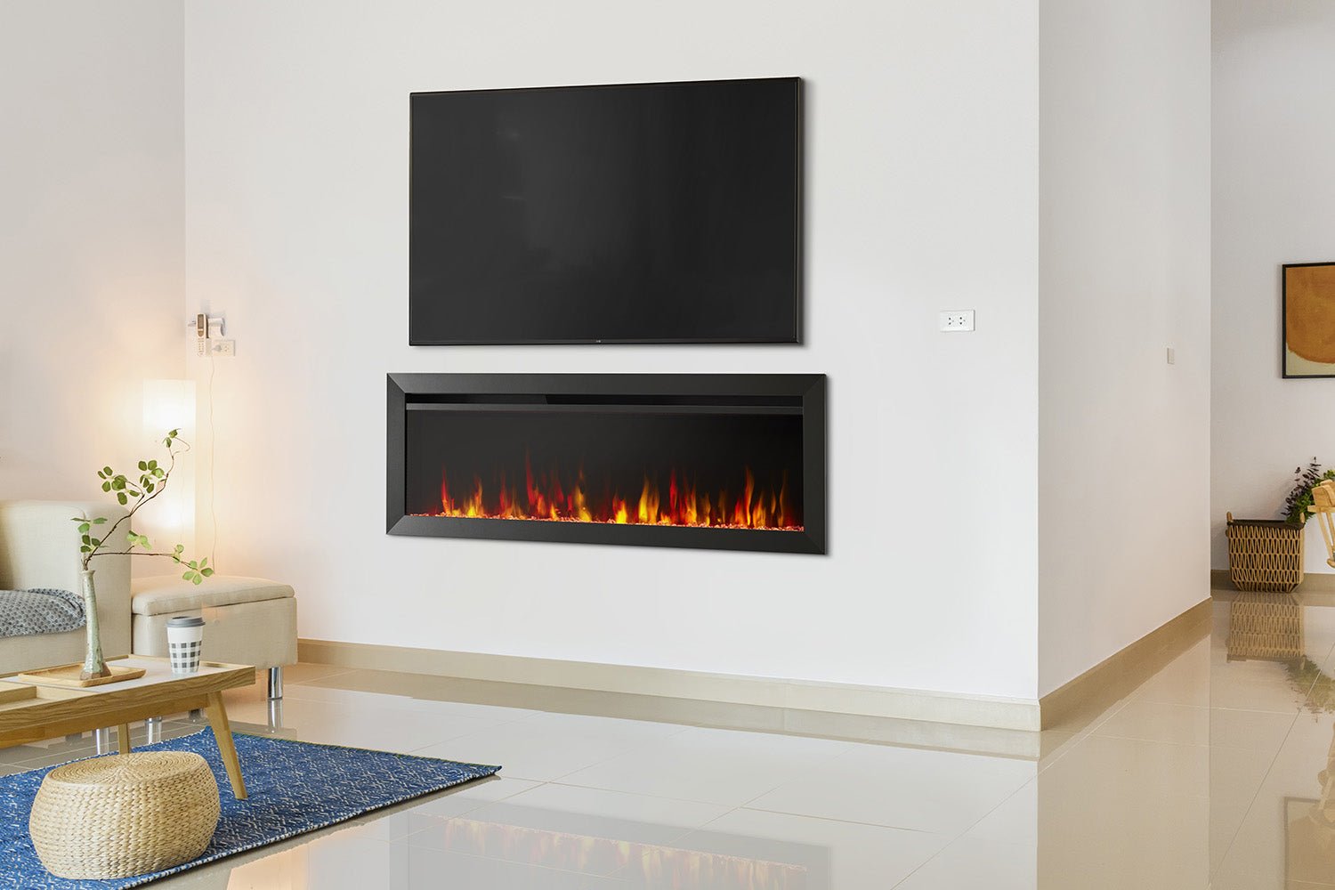 SimpliFire Allusion Slim 40" Wall Mount / Recessed Electric Fireplace - Electric Fireplace by SimpliFire | Buy at Agent BBQ