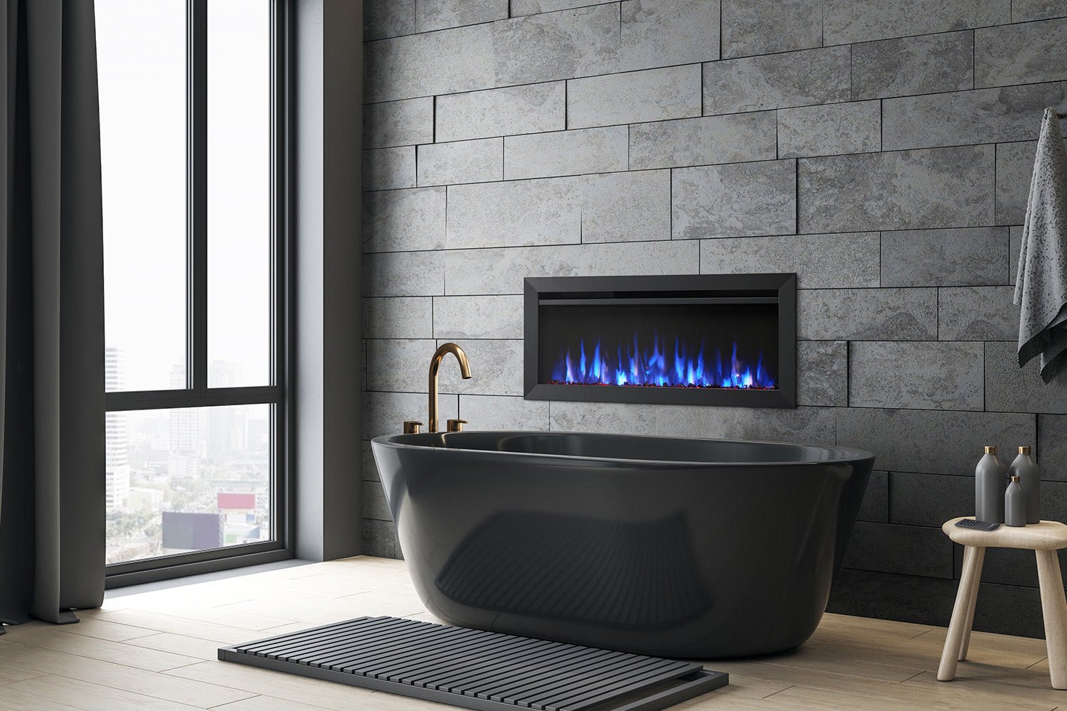 SimpliFire Allusion Slim 40" Wall Mount / Recessed Electric Fireplace - Electric Fireplace by SimpliFire | Buy at Agent BBQ
