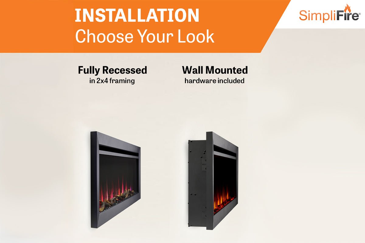 SimpliFire Allusion Slim 72" Wall Mount / Recessed Electric Fireplace - Electric Fireplace by SimpliFire | Buy at Agent BBQ