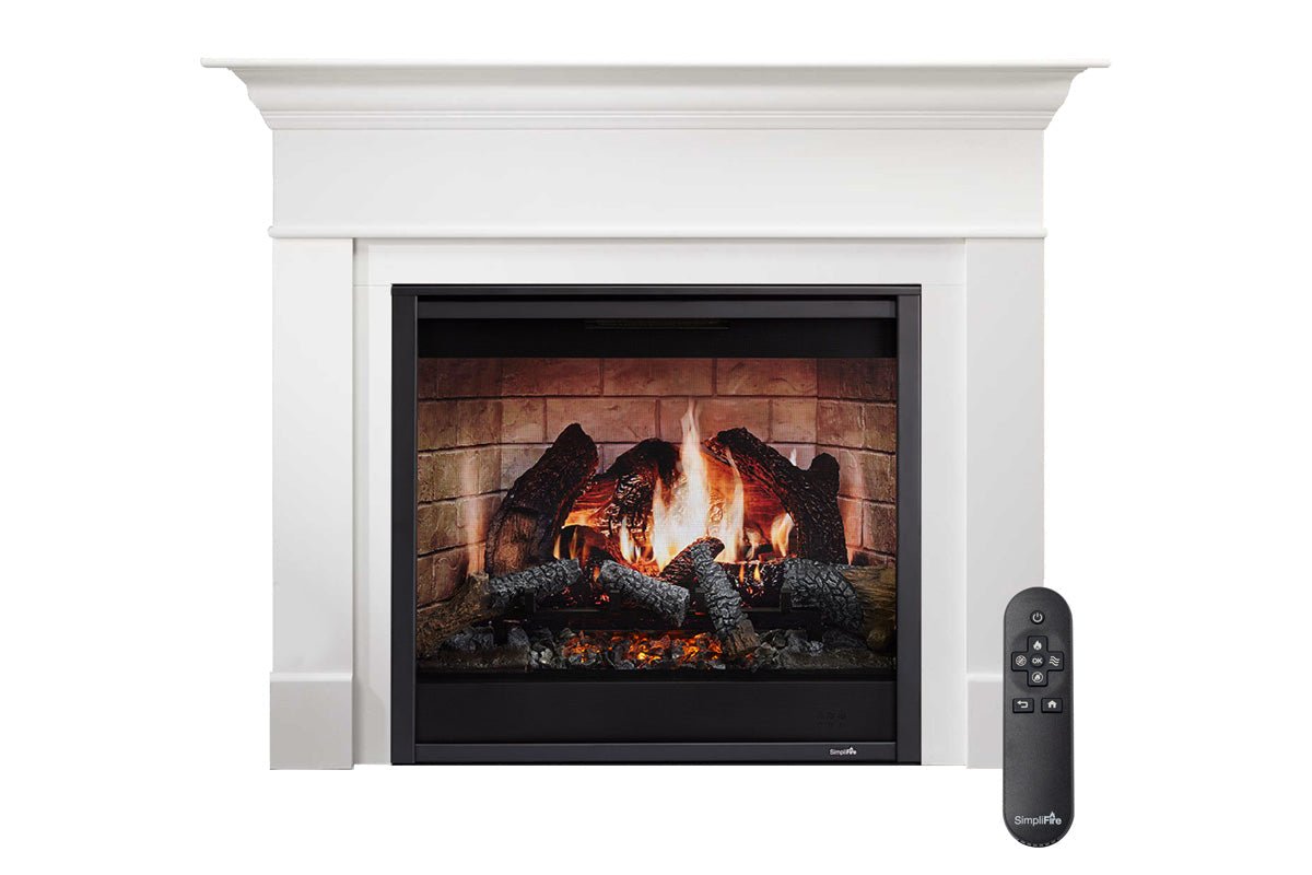 SimpliFire Inception 36" Virtual Fireplace | Wescott Mantel Package | Folio Front - Electric Fireplace by SimpliFire | Buy at Agent BBQ