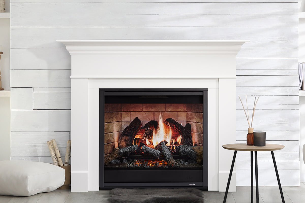 SimpliFire Inception 36" Virtual Fireplace | Wescott Mantel Package | Folio Front - Electric Fireplace by SimpliFire | Buy at Agent BBQ