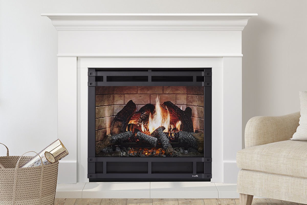 SimpliFire Inception 36" Virtual Fireplace | Wescott Mantel Package | Halston Front - Electric Fireplace by SimpliFire | Buy at Agent BBQ