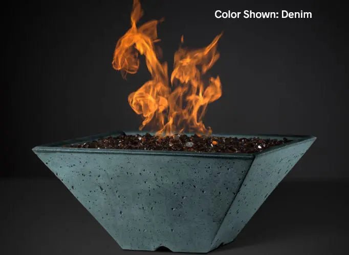 Slick Rock Concrete - RidgeLine Series Square Fire Bowl - Electronic Ignition - by Slick Rock Concrete | Buy at Agent BBQ