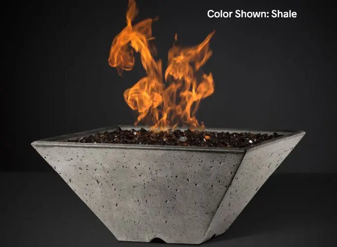 Slick Rock Concrete - RidgeLine Series Square Fire Bowl - Electronic Ignition - by Slick Rock Concrete | Buy at Agent BBQ