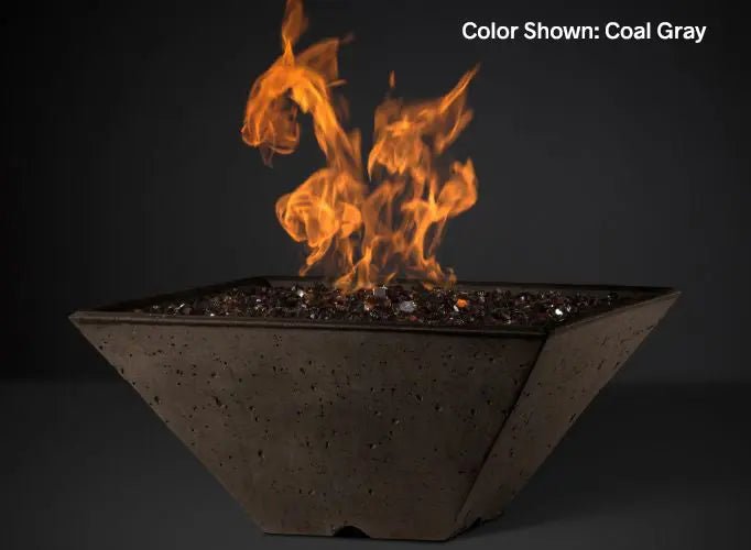 Slick Rock Concrete - RidgeLine Series Square Fire Bowl - Electronic Ignition - by Slick Rock Concrete | Buy at Agent BBQ
