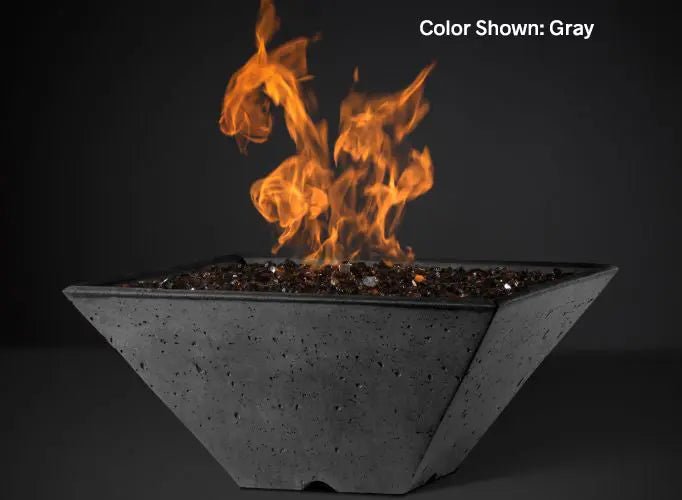 Slick Rock Concrete - RidgeLine Series Square Fire Bowl - Electronic Ignition - by Slick Rock Concrete | Buy at Agent BBQ