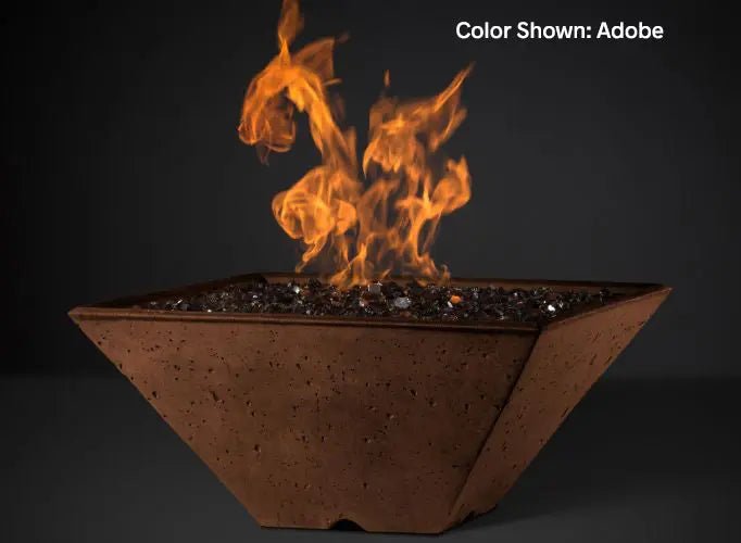 Slick Rock Concrete - RidgeLine Series Square Fire Bowl - Electronic Ignition - by Slick Rock Concrete | Buy at Agent BBQ