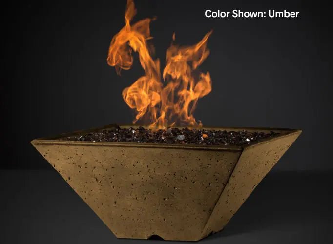 Slick Rock Concrete - RidgeLine Series Square Fire Bowl - Electronic Ignition - by Slick Rock Concrete | Buy at Agent BBQ