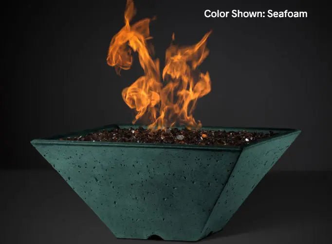 Slick Rock Concrete - RidgeLine Series Square Fire Bowl - Electronic Ignition - by Slick Rock Concrete | Buy at Agent BBQ