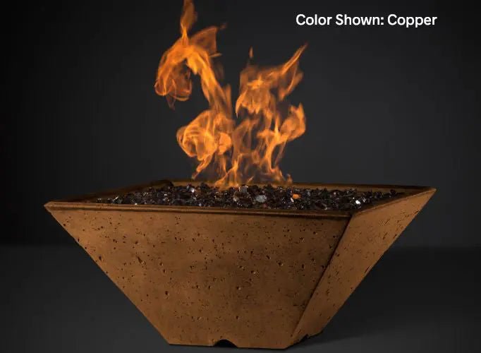 Slick Rock Concrete - RidgeLine Series Square Fire Bowl - Match Lit - by Slick Rock Concrete | Buy at Agent BBQ