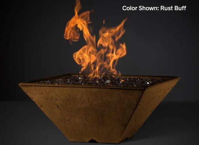 Slick Rock Concrete - RidgeLine Series Square Fire Bowl - Match Lit - by Slick Rock Concrete | Buy at Agent BBQ