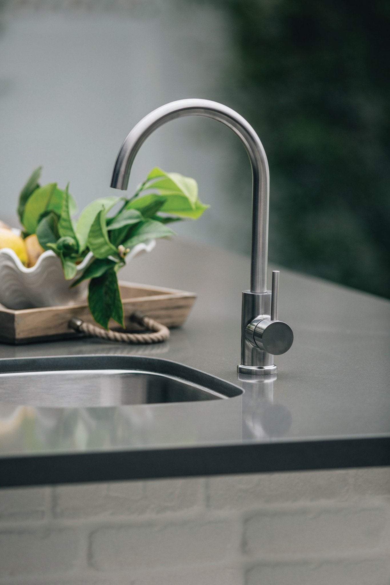 Summerset 19" Undermount Outdoor Sink & 360º Hot/Cold Faucet Stainless Steel - Sink by Summerset | Buy at Agent BBQ