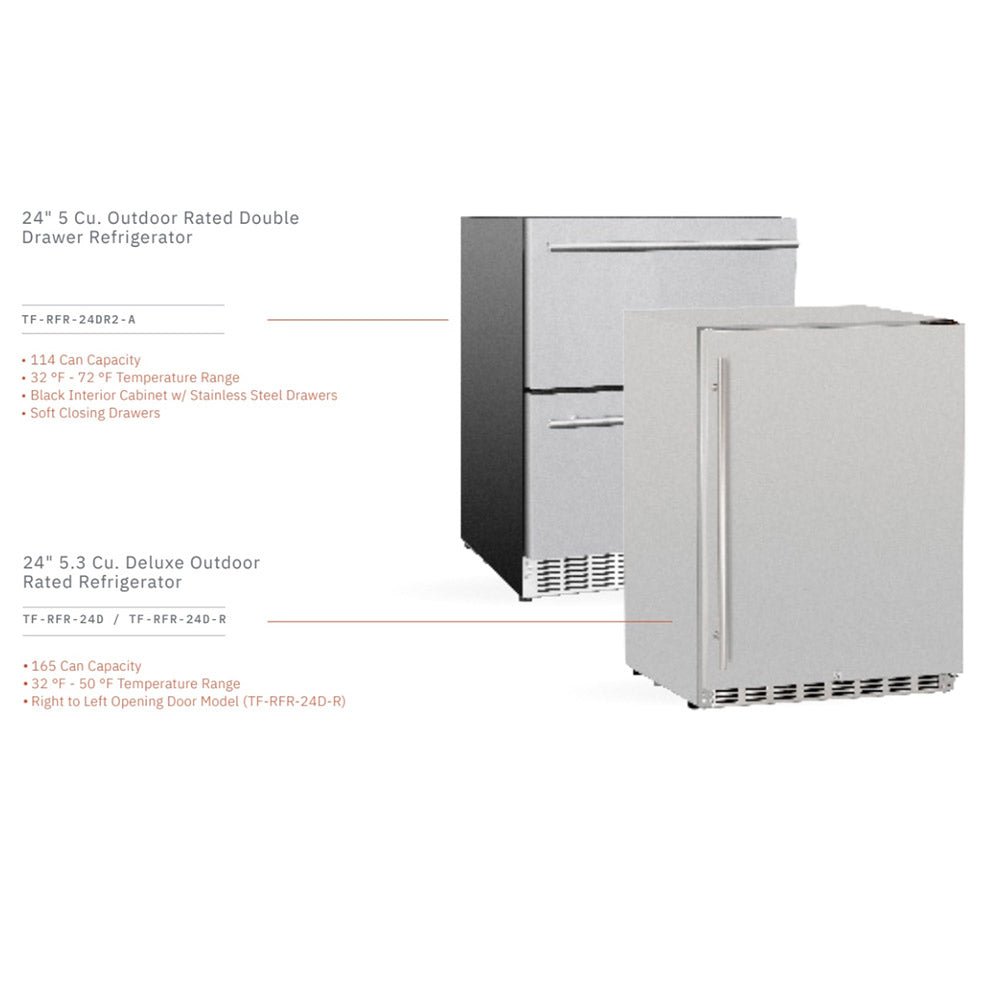 Summerset 5.3C Deluxe Outdoor Rated 2-Drawer Fridge, 24-Inches - Grill : Refrigeration by Summerset | Buy at Agent BBQ
