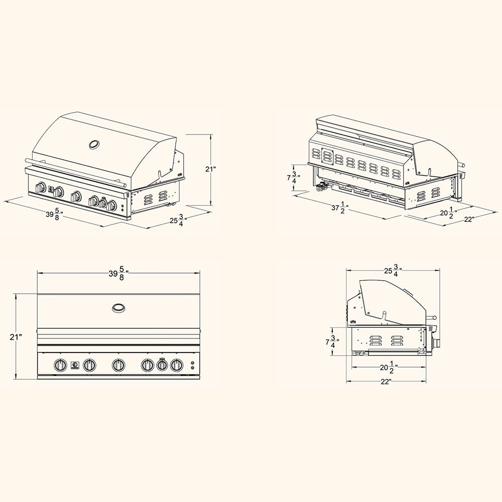 Summerset Sizzler Series Built-In Gas Grills, 40-Inch - Grill : Gas by Summerset | Buy at Agent BBQ
