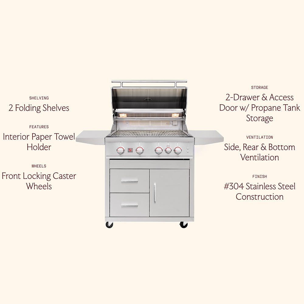 Summerset TRL Pro Series Freestanding Gas Grill on Deluxe Cart, 32-Inch - Grill : Gas by Summerset | Buy at Agent BBQ