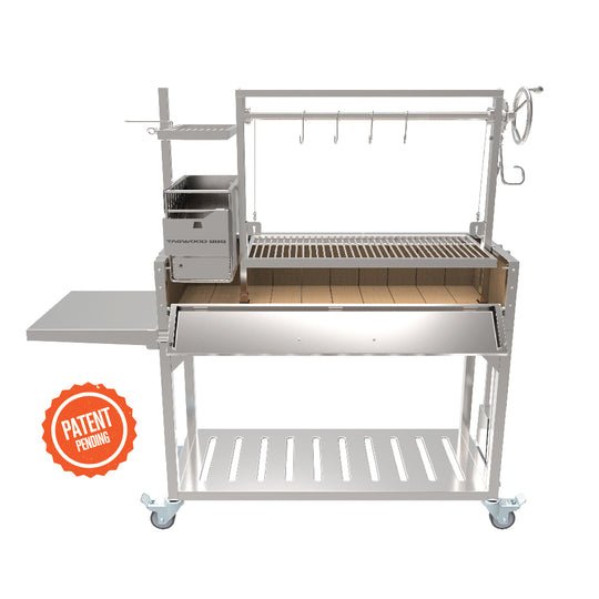 Tagwood BBQ Fully Assembled Argentine Santa Maria Wood Fire & Charcoal Grill - BBQ03SS - by Tagwood BBQ | Buy at Agent BBQ