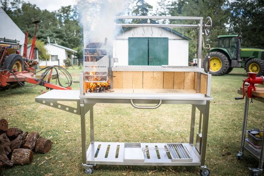 Tagwood BBQ Fully Assembled Argentine Santa Maria Wood Fire & Charcoal Grill - BBQ03SS - by Tagwood BBQ | Buy at Agent BBQ