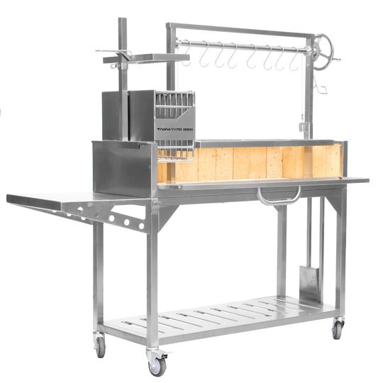 Tagwood BBQ Fully Assembled Argentine Santa Maria Wood Fire & Charcoal Grill - BBQ03SS - by Tagwood BBQ | Buy at Agent BBQ