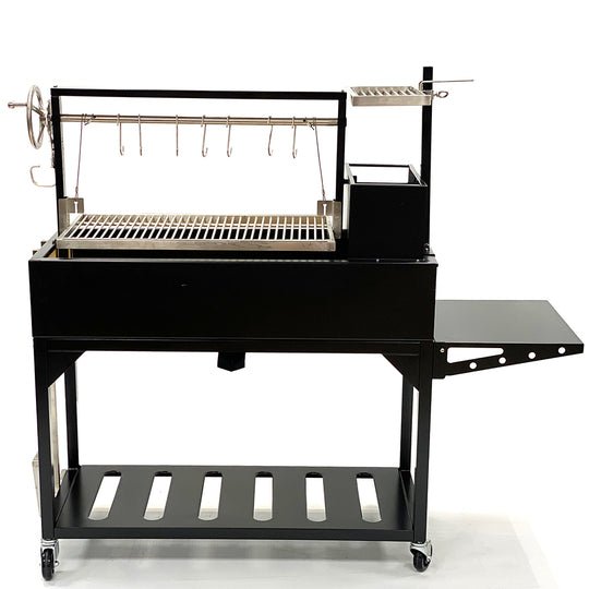 Tagwood BBQ Fully Assembled Black Argentine Santa Maria Wood Fire & Charcoal Grill - BBQ03SIF - by Tagwood BBQ | Buy at Agent BBQ