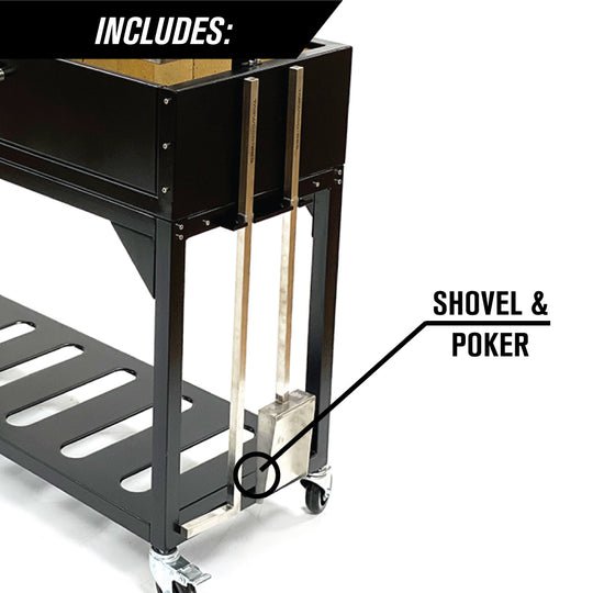 Tagwood BBQ Fully Assembled Black Argentine Santa Maria Wood Fire & Charcoal Grill - BBQ03SIF - by Tagwood BBQ | Buy at Agent BBQ