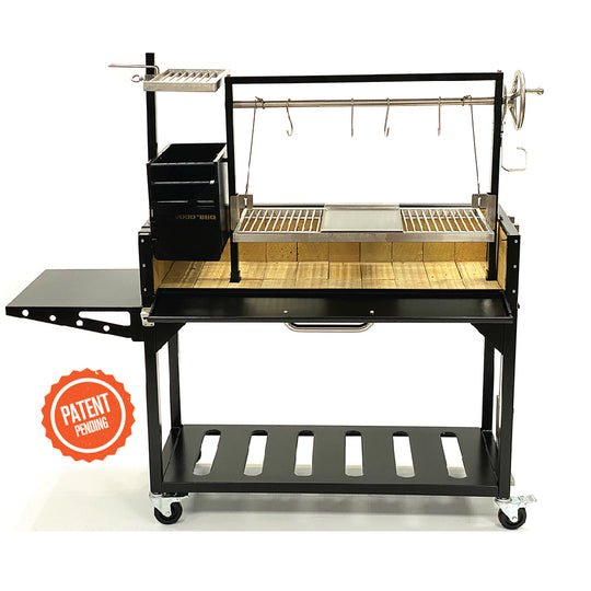 Tagwood BBQ Fully Assembled Black Argentine Santa Maria Wood Fire & Charcoal Grill - BBQ03SIF - by Tagwood BBQ | Buy at Agent BBQ