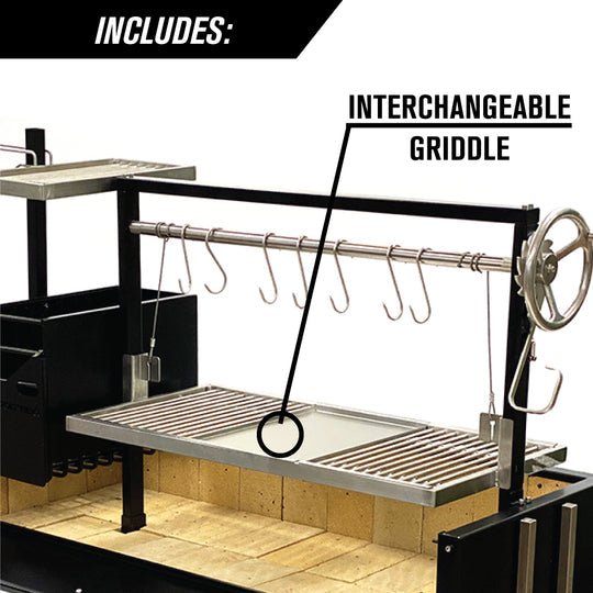 Tagwood BBQ Fully Assembled Black Argentine Santa Maria Wood Fire & Charcoal Grill - BBQ03SIF - by Tagwood BBQ | Buy at Agent BBQ