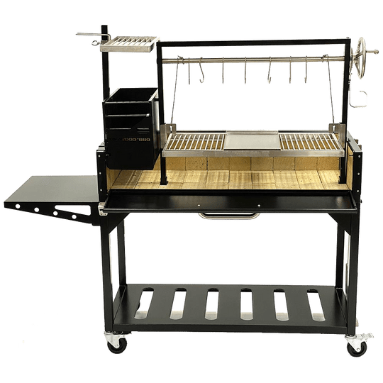 Tagwood BBQ Fully Assembled Black Argentine Santa Maria Wood Fire & Charcoal Grill - BBQ03SIF - by Tagwood BBQ | Buy at Agent BBQ